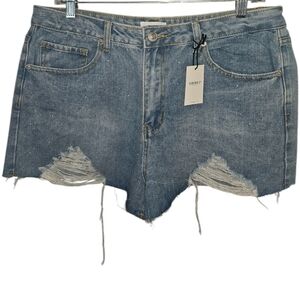 NWT Forever 21 Gemstone Distressed Jean Shorts